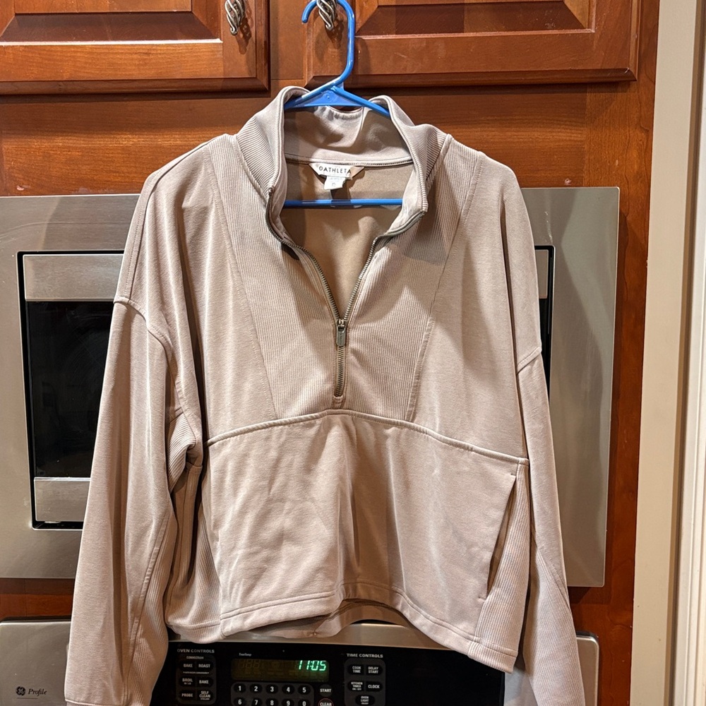 Athleta Neutral Beige Half-Zip Pullover - image 2